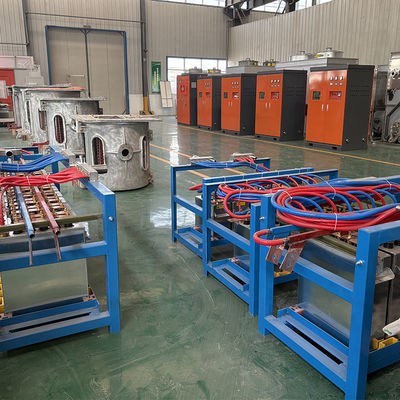 800 كيلو واط 1 طن فرن صهر بالحث للحديد والصلب والنحاس وخردة الألومنيوم